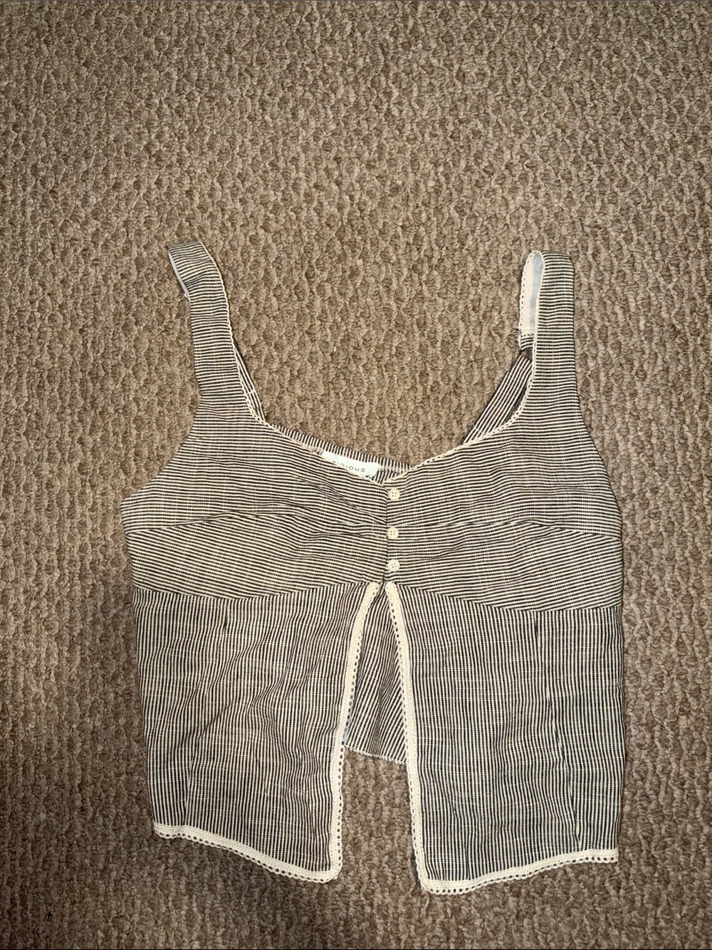 Striped Black and White Cropped Tank Top